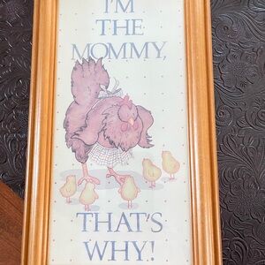 Cute Hen and Chicks Wall Art - Pink and Yellow